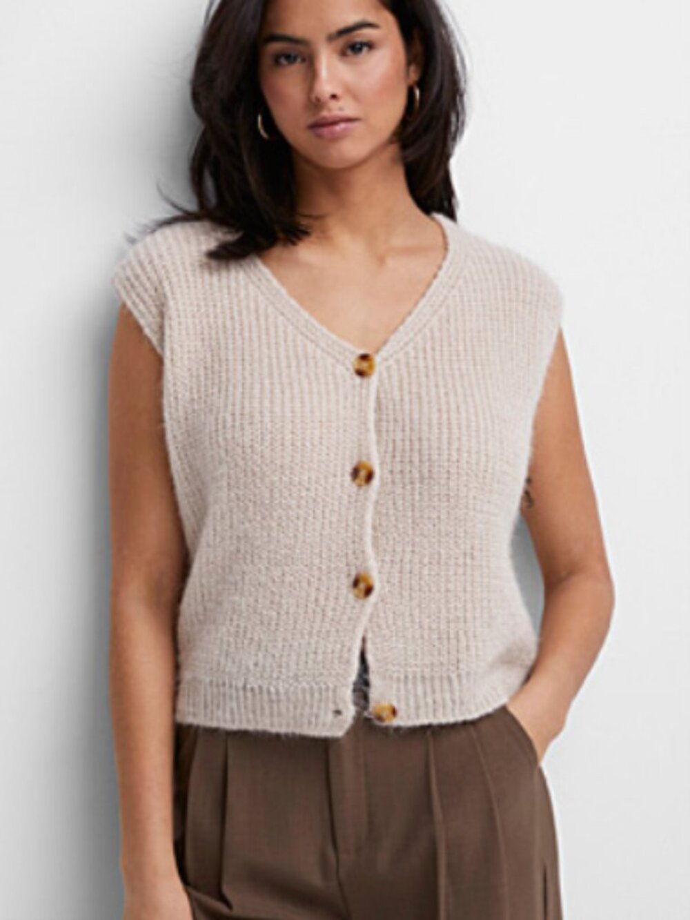 SIMONS ICÔNE Button Down Knit Vest